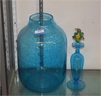 Large Art Glass Vase, and Art Glass Perfume