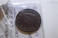 1828 Large Cent - N-10 Small Wide Date, Mint Error