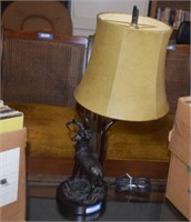 Deer Themed Table Lamp w/ Metal Base