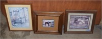 Two Framed Horse Prints and Framed Chair Print