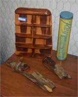Small Cedar Display, Two Carved Wooden Mountable