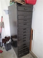 Parts filing cabinet with contents as shown