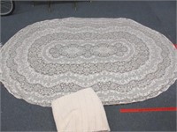 oval lace tablecloth & afghan lap blanket