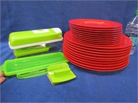 crate & brarrel plastic plates (2 sizes) -chopper