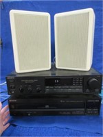sony receiver - sony 5 disc changer - 2 speakers