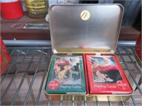 COCA COLA TIN AND PLAYING CARDS