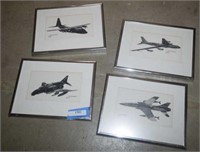 Four Framed Airplane Prints