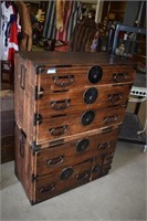 Antique Two-Piece Campaign Chest -