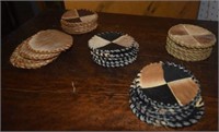 Five Sets of Five Handmade Hide Coasters