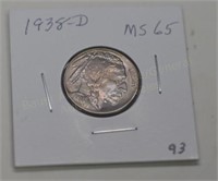 1938d Buffalo Nickel  MS65