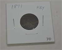 1871 Indian Head Cent, key date