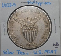 1903s Phillippines 90% Silver Peso,