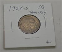 1924s Buffalo Nickel VG,  semi key