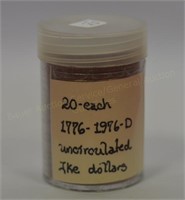 (20) 1976d Uncirculated Ike Dollars
