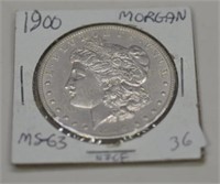 1900 Morgan Silver Dollar, MS63