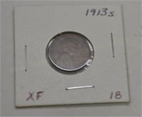 1913s Lincoln Cent  XF
