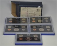 (5) 1972 Proof Sets in Treasury Shipping Box, unc