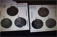 (2) Sets of 1943 Steel Pennies - PDS Mints