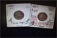 1857 and 1858 Flying Eagle Cents