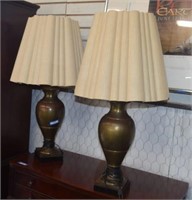 Pair of Vtg Brass Table Lamps