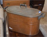 Vtg Lidded Copper Clad Boiler