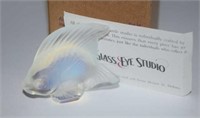Signed Lalique Glass Eye Studio Fish Paperweight