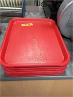 12 Red Cafeteria Trays