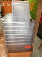 7 Cambro Poly Inserts w/ Lids 1/3, 6"