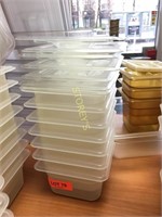 8 Cambro Poly Inserts w/ Lids 1/6, 4"