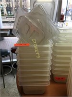 8 Poly Inserts w/ Lids 1/6, 4" - cambro