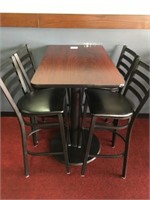 Rectangle High Top Table & 4 Chairs