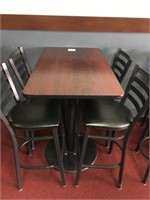 Rectangle High Top Table & 4 Chairs