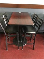 Rectangle High Top Table & 4 Chairs