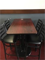 Rectangle High Top Table & 4 Chairs