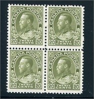 Canada # 119 Mint Block of Four.