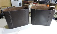 Pair of Leather Baskets