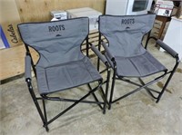 Pair of Roots Folding Chairs