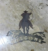 Western Theme Metal Welcome Sign