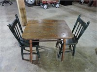Antique Child's Table and Two Chairs