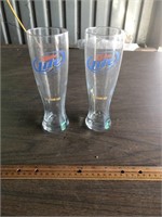 2 Miller Lite Glasses