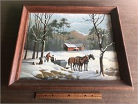 Winter Horse Scene Painting