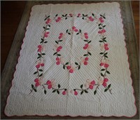 Quilt - Dogwood Applique Kit Quilt, Hand Quilted,