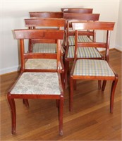 6 Cherry Saber Leg Chairs, Handcrafted by Norman