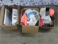 BOX OF CLOTHERS AND DISH STRAINER