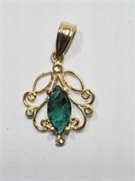 5-MM $1000 14K Emerald Pendant