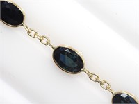29-GC 14K Yellow Gold 12 Sapphire (7.0ct) Bracelet