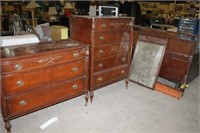 DRESSER AND CHEST OF DRAWERS AND BED FRAME