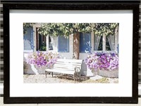 Large Photo of Flowers and Bench Framed Profession