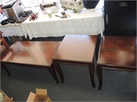 3 PC INLAID WALNUT END TABLES & COFFEE TABLE