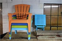 4 Adirondack Chairs & 3 Folding Trays